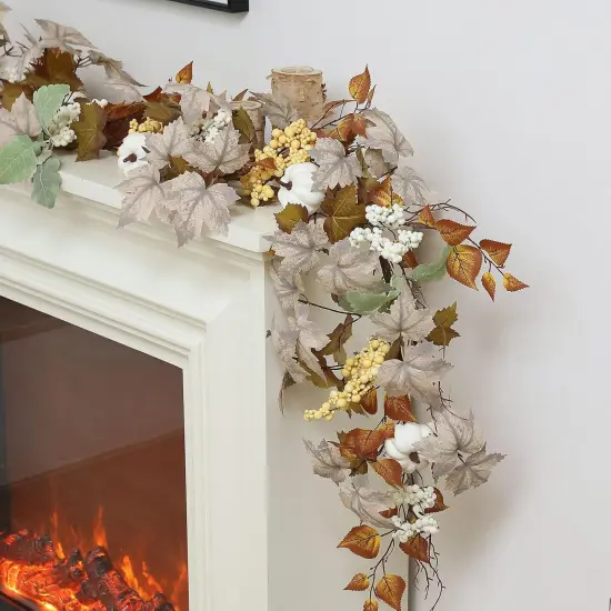 Fall Artificial Maples Leaf Pumpkin Garland - 6FT {5}