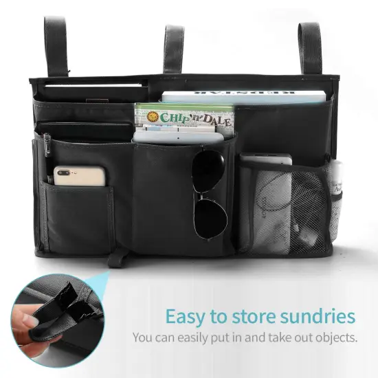 Bunk Bed Organizer, Bedside Caddy Hanging Bed Organizer Storage Bag 8 Pockets, for College Dorm Rooms Bed, Hospital Bed, Baby Bed Rails, 600D Oxford Cloth {5}