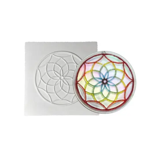 11" x 11" x 0.5" Dreamcatcher Texture Glass Fusing Kiln Mold {1}