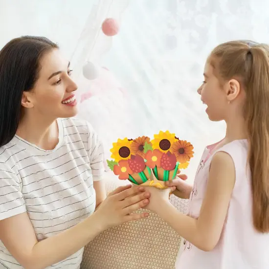 24Pcs Make Your Own Thankful Autumn Florals for Kids, Fall Flower Bouquet Craft Kit {5}