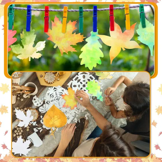 80 Pcs Fall Theme Color Diffusing Leaves 10 Inches {5}