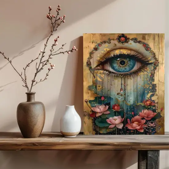 Paint by Numbers Kit for Adults Eye, Paint by Number Eye and Lotus, Paint by Numbers Kit for Adults Beginner for Gift and Home Wall Decor 16x20 Inch {3}