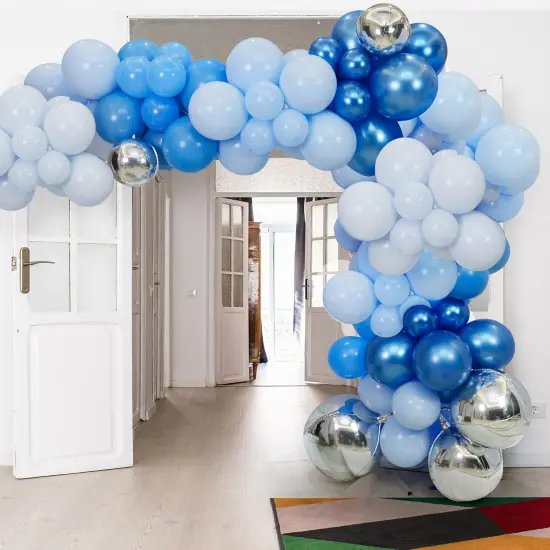 14pcs Mylar Balloons - 22in, 15in, 10in Different Sizes Large Metallic Silver Foil Balloons Chrome Decor | 360 Degree 4d Round Helium Balloon {3}