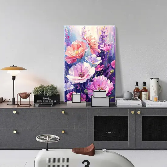 Flowers Paint by Numbers Kit for Adults with Frame, Paint by Number with Easel, Adults Paint by Number Kits Framed Canvas, DIY Floral Oil Painting Kit for Home Wall Decor {3}