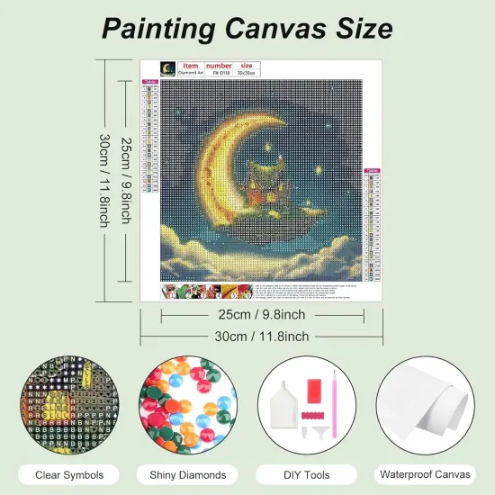 Starry Night Diamond Painting Kits for Adults, Moon Diamond Art Kit, Beginners DIY 5D Round Full Diamond Dots Painting Art, Craft Gift Suitable for Home Wall Decoration 12&times;12Inch {5}