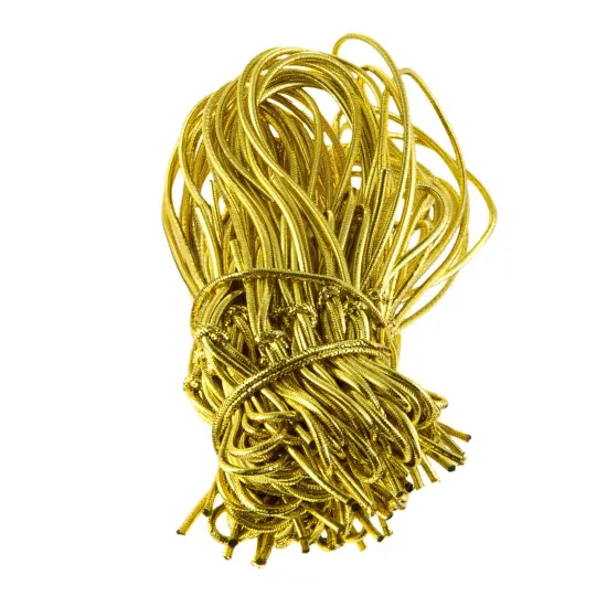 JewelrySupply 8" Gold Metallic Pre-Tied Stretch Loops Pre-Tied Elastic Bows (Package of 50) {2}