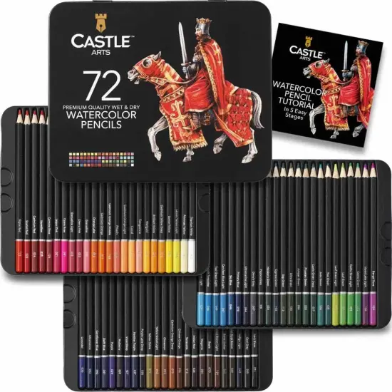 72 Watercolour Pencils Set, Luminous Premium Pigments for Mixing, Drawing and Painting {1}