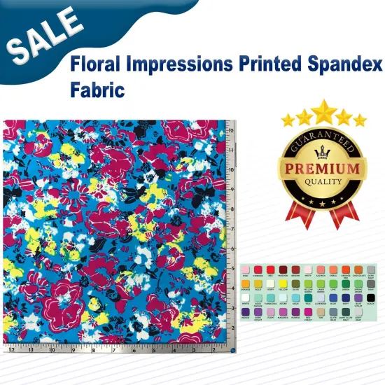 Floral Impressions Printed Spandex Fabric {1}