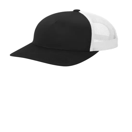 Sport-Tek&reg; YP Classics Retro Trucker 5-Panel Cap Black/ White {1}