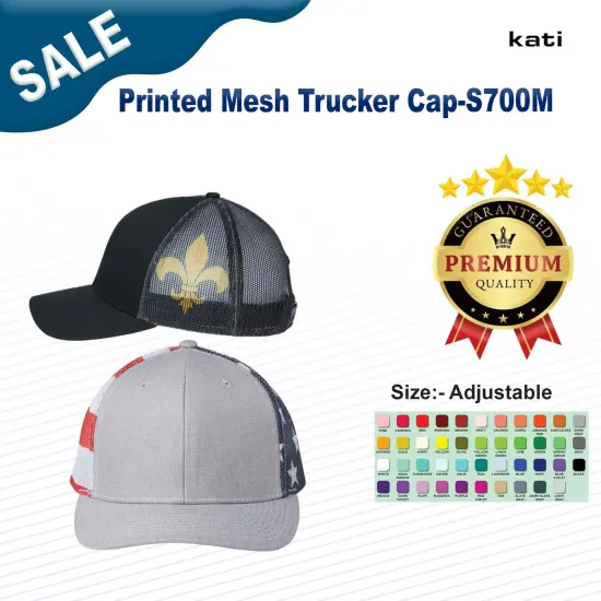 Kati&reg; Printed Mesh Trucker Cap Black/Black/FDL {3}