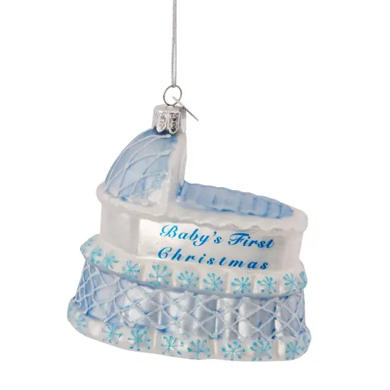 4" Noble Gems&trade; Baby Boy Glass Ornament Set4-Piece Boxed Christmas Decoration {6}