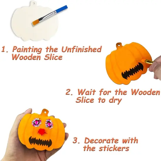 Wooden Slices Blank Cutouts - Halloween Crafts for Kids Decorations {2}