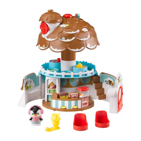 Timber Tots: The Pine Cone Snack Bar - 5pc Dessert Toy Playset, Penguin Animal Figurine, Open & Reveal Treats Shop, Pop-Up Feature, Kids-Toddler 18Mo+ {3}