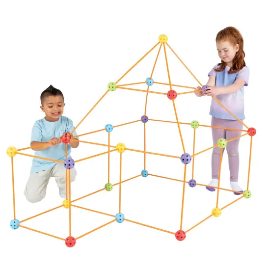 Everest: Crazy Forts - Mega Kit - 108pc Rod & Ball Fort Building Set, Bonus Light Ball, Indoor-Outdoor, Create Play Tent Structures, Kids Toy, Ages 5+ {5}