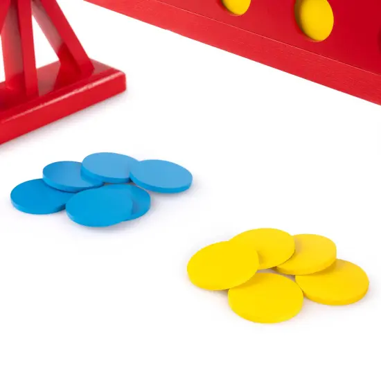 Grasshopper Games: Giant 4-In-A-Row - Classic Connecting Game, Wood Set, Indoor-Outdoor Play, Travel Bag, Party-Table-Backyard Activity, Family Age 3+ {6}