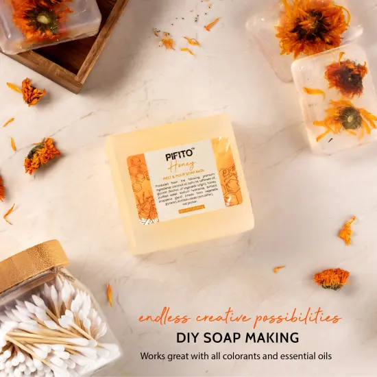 Pifito Honey Melt and Pour Soap Base │ Bulk Premium 100% Natural Glycerin Soap Base │ Luxurious Soap Making Supplies {5}