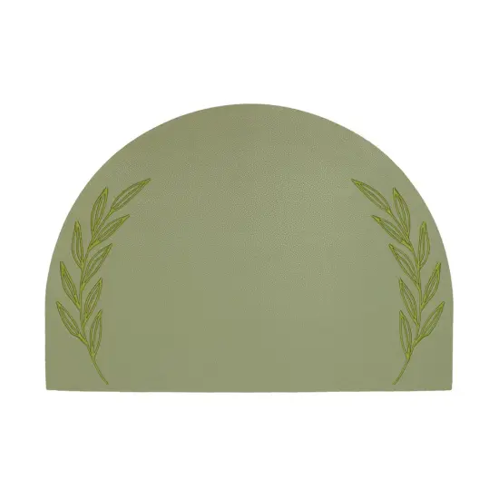 Eucalyptus Embroidered Leatherette Placemat - Set of 4 Muted Pink {5}