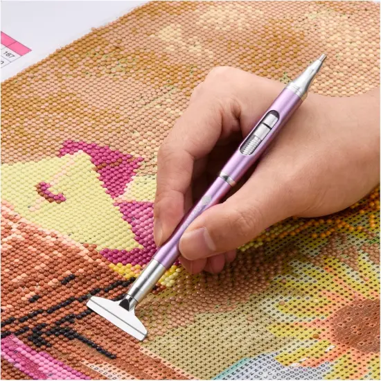 Diamond Art Painting Pen Refillable Wax, Diamond Paint Accessories Refillable Wax Pen Self-Stick Drill Pens with Metal Correction Plate for Art DIY Craft - B18 {4}