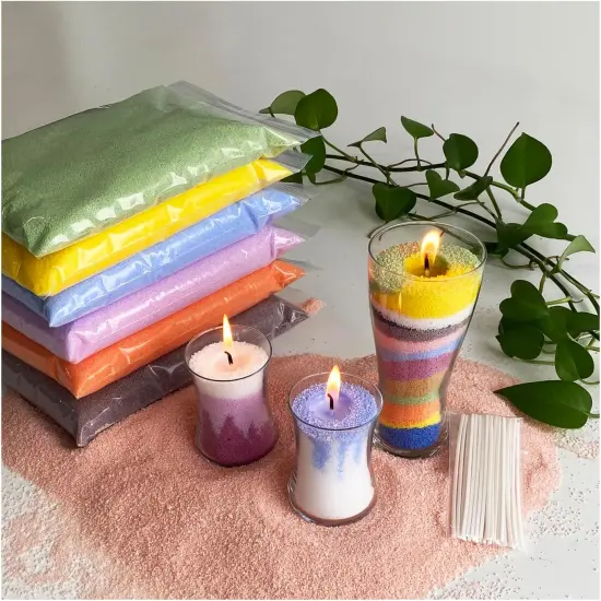 Refillable Pearled Candle Sand 18oz, Unscented, 30 Cotton Wicks {3}