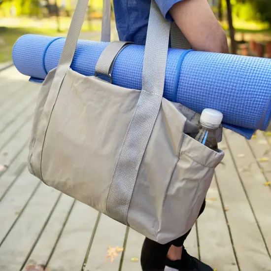 Wrapables Sporty Yoga Tote Bag, Gym, Work, Overnight and Travel Bag, Gray {5}