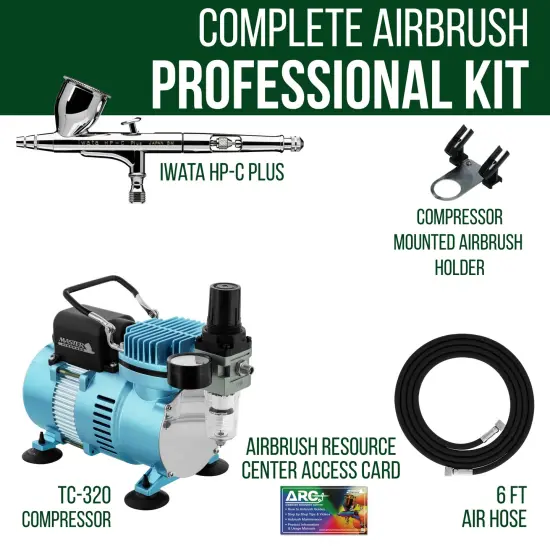 High Performance Plus HP-C Plus Airbrush Kit with Cool Runner II Dual Fan Air Compressor System Kit {2}