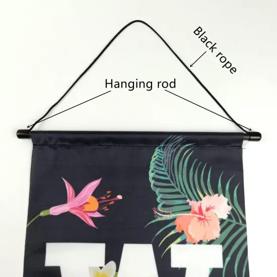 Welcome Summer Porch Sign, Floral Flamingo Welcome Summer Banners for Outside Door, Hawaii Party Decorations, Hanging Banner Flag, Door Hanging Banners Supplies {2}
