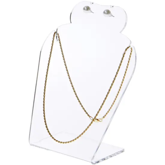 Plymor Clear Acrylic Necklace/Earring Combo Display Stand, 4.625" W x 3" D x 5.25" H {3}