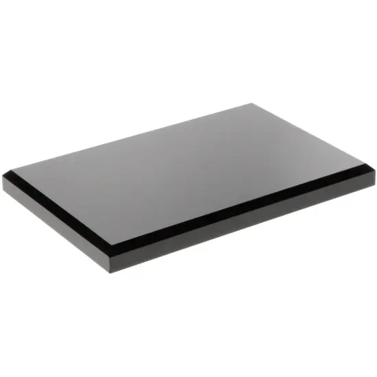 Plymor Black Acrylic Rectangular Beveled Display Base, 6" W x 4" D x 0.5" H {2}