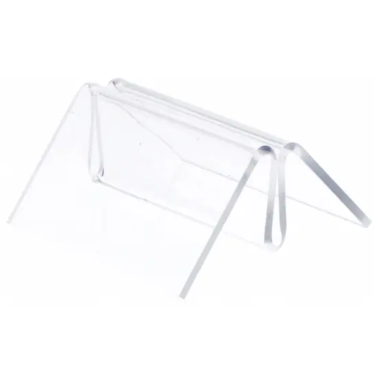 Plymor Clear Acrylic Pinch-Style Sign Clip Display with Label Front, 1.75" W x 1.75" D x 1" H {2}