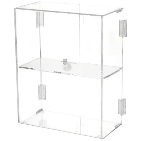 Plymor Clear Acrylic Rectangular Locking Display Case, 1 Shelf {2}