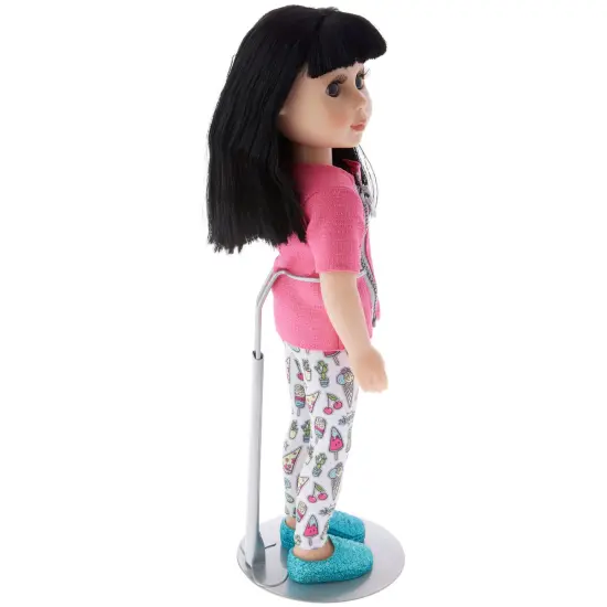Plymor DSP-70S Silver Adjustable Doll Stand, fits 12, 13, 14, 15, 16, and 17 inch Dolls or Action Figures, Waist is 2.25" - 2.75" wide, 6" - 8" around, Pack of 6 {7}