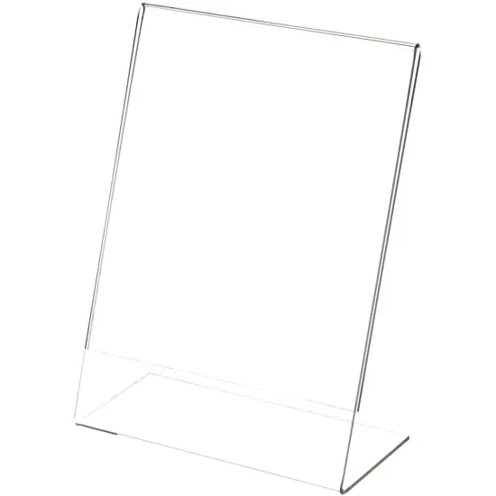 Plymor Clear Acrylic Sign Display / Literature Holder (Angled), 6" W x 8" H {2}