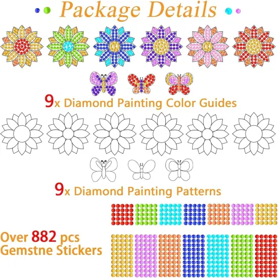 Summer Craft DIY Diamond Suncatcher Ssunflower Shape Art Crafts Suncatcher Kits for Kid {2}