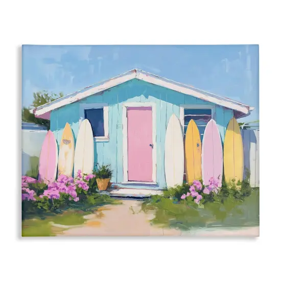 Stupell Industries Cabin with Pastel Surfboards Canvas Design by Arlington Prints {1}