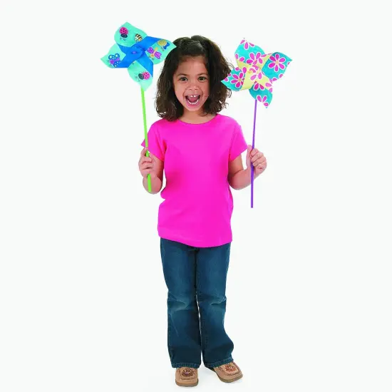 DIY Jumbo Pinwheels - Bulk Set of 24 White pinwheels - Color Your Own Crafts - Great for Summer {4}