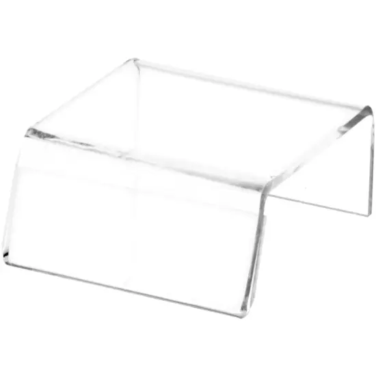 Plymor Clear Acrylic Sign-Holder Display Riser, 1.25" H x 2.5" W x 2.75" D (3/32" thick) (1" x 2.5" Sign) {2}