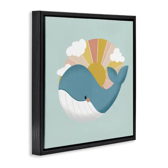 Stupell Industries Whale & Sunshine Rays Floating Frame Design by Sarah Hickman {3}