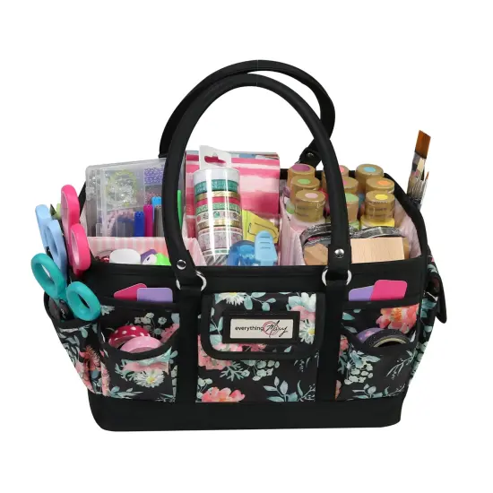 Deluxe Store & Tote Craft Organizer, Black & Floral {6}