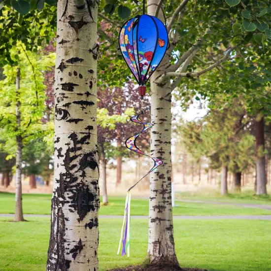 In the Breeze 0988 - Spring Pansies Hot Air Balloon - 6 Panel Spinning Balloon - Outdoor Hanging Decoration {4}