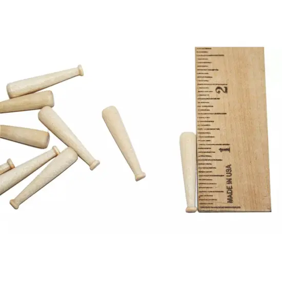Kitcheniva 1-15/16" Miniature Baseball Bat Unfinished Wood Bat Small Craft DIY 25 Pcs {4}