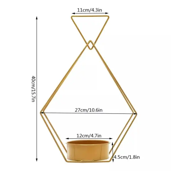 10pcs Gold Metal Diamond Shape Flower Vases Tabletop Wedding Centerpieces Stand {2}