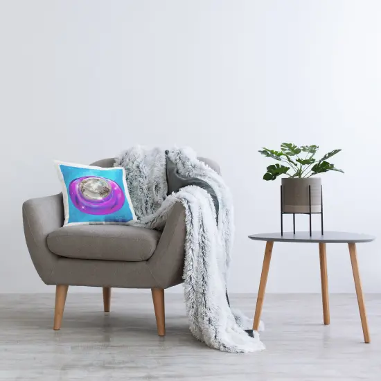 Disco Ball Pool Ring Design by Ziwei Li Throw Pillow  {2}