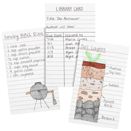 300 Pack Vertically Ruled Index Cards, Vertical Lined Paper Note Cards, Portrait Style (3 x 5 In) {7}