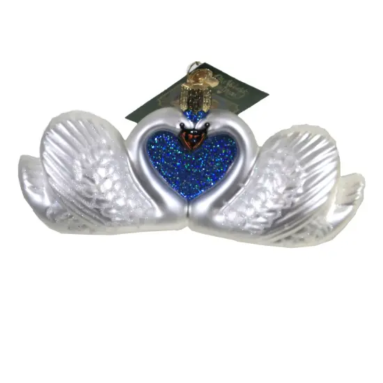 Old World Christmas 2.25 In Swans In Love Tree Ornament , Devotion Romance White {1}