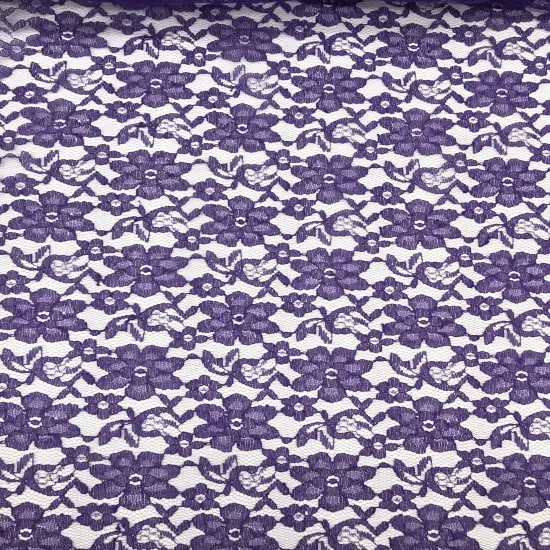 1 Yard Purple Rachelle Lace Fabric Sheer Floral Mesh for Dresses, Crafts & Decorations 58&Prime;-60&Prime; Wide {1}