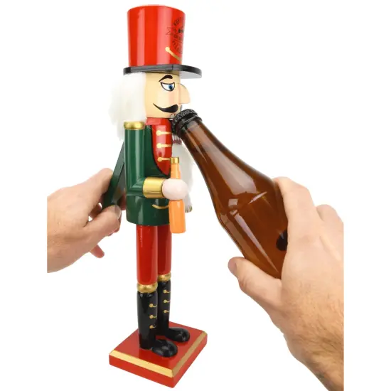 Tree Buddees Beercracker&reg; &ndash; Bottle Opener Nutcracker &ndash; 15 Inch Tall Functional Bottle Opening & Festive Holiday D&eacute;cor &ndash; Funny Gift for Men, Beer Lovers & Holiday Parties {1}