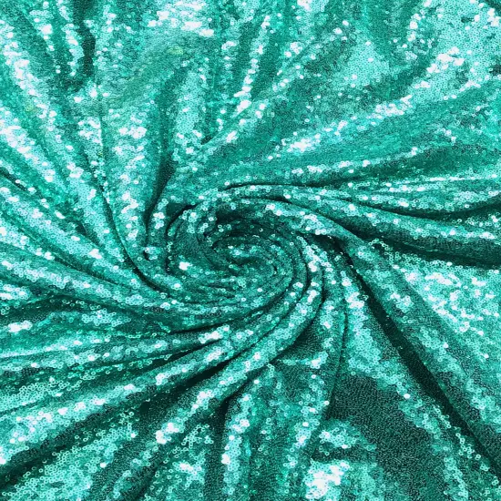1 Yard Aqua Glitz Sequin Fabric Polyester Sparkle Textile 52/54" Wide {1}