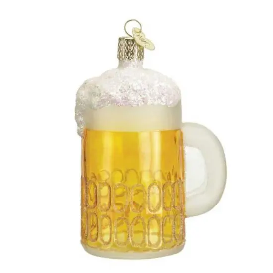Old World Christmas 3.75 In Mug Of Beer Christmas Tree Ornament , Alcoholic Drink Gold {1}