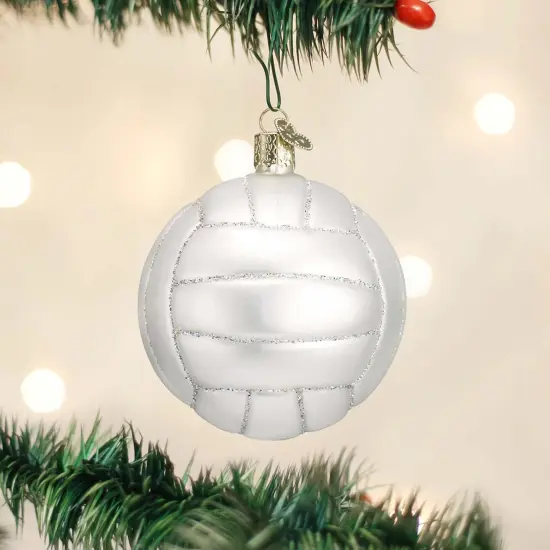 Old World Christmas 3.25 In Volleyball Christmas Tree Ornament , Sports Ornament White {3}