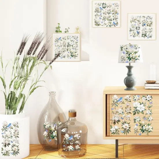 12 Pcs Vintage Flower Rub on Transfers {4}